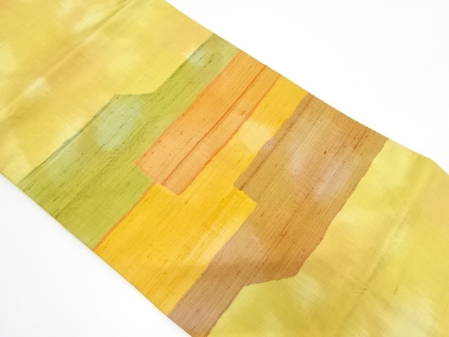 手織り紬　変わり横段模様織り出し　名古屋帯